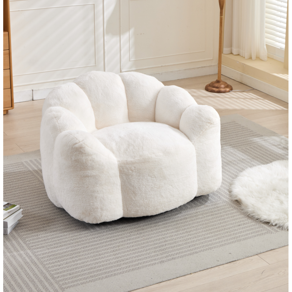 Lotus Bean Bag Sofa Chair | No-Assembly Memory Foam Lounger with Pull Ring & Anti-Fouling Fabric — 6 Colors