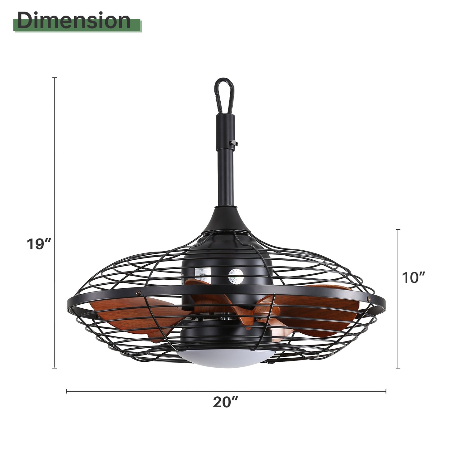 20" Outdoor Ceiling Fan with LED Light & Remote – 18W 3CCT, Reversible DC Motor & Weatherproof | Patio & Pergola