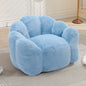Lotus Bean Bag Sofa Chair | No-Assembly Memory Foam Lounger with Pull Ring & Anti-Fouling Fabric — 6 Colors Blue