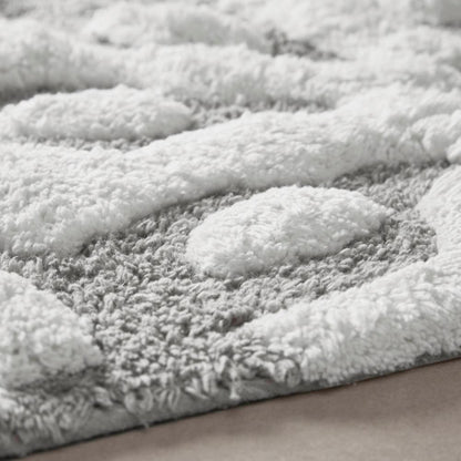 Round Medallion Tufted Cotton Bath Rug – 25", Plush, Super Absorbent, Machine Washable
