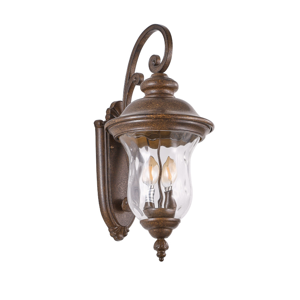 22" Vintage Outdoor Wall Lantern | Weatherproof Bronze Sconce with Clear Glass Shade for Porch, Patio & Entryway
