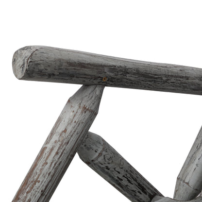 Fir Wood Porch Rocking Chair | Ergonomic High-Back Outdoor Rocker with 330 lb Capacity — Light Gray