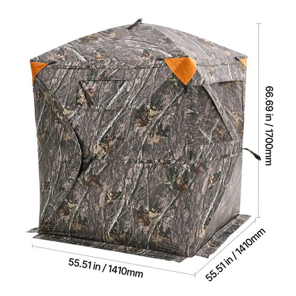 270° See-Through Hunting Blind | 1–2 Person Pop-Up Ground Blind for Deer & Turkey with Carry Bag