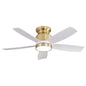42" Flush Mount Ceiling Fan with LED Light & Remote – Dimmable 3CCT, Reversible DC Motor | Black, Gold & Black+Gold Gold