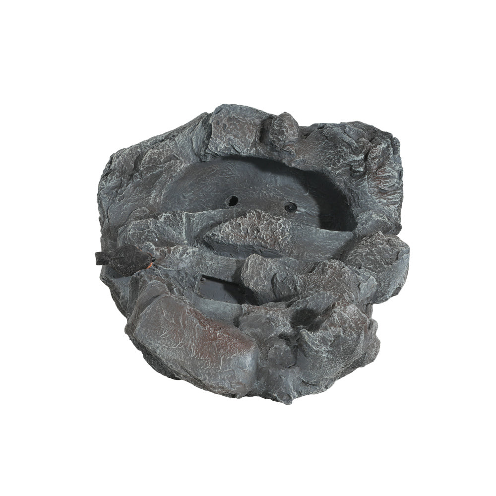 4-Tier Concrete Rock Waterfall Fountain with LED Lights | 20.8" Outdoor Garden Fountain with Adjustable Flow