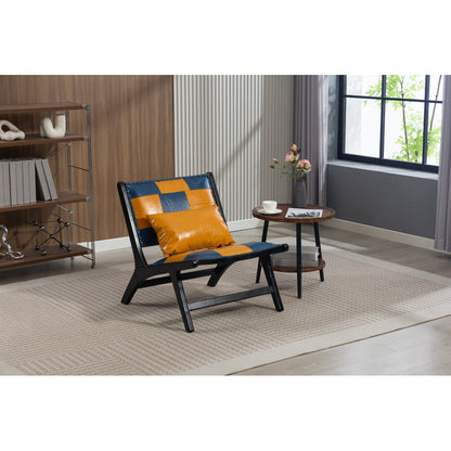 Mid-Century Accent Lounge Chair – Solid Wood Frame, Wide Seat, Boho Scandinavian Style