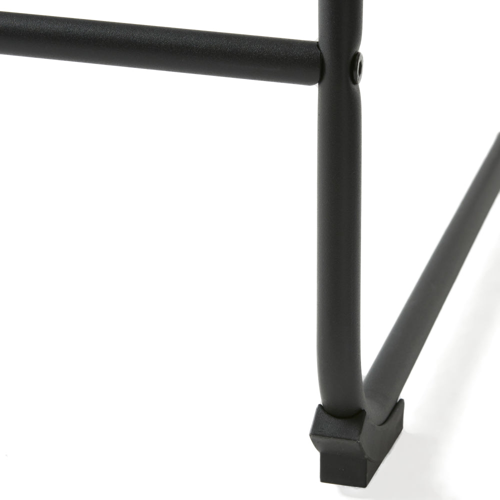 24" Vintage Brown Counter Stools with Wide Seat & Low Footrail | Set of 2 Upholstered Stools with Black Iron Frame